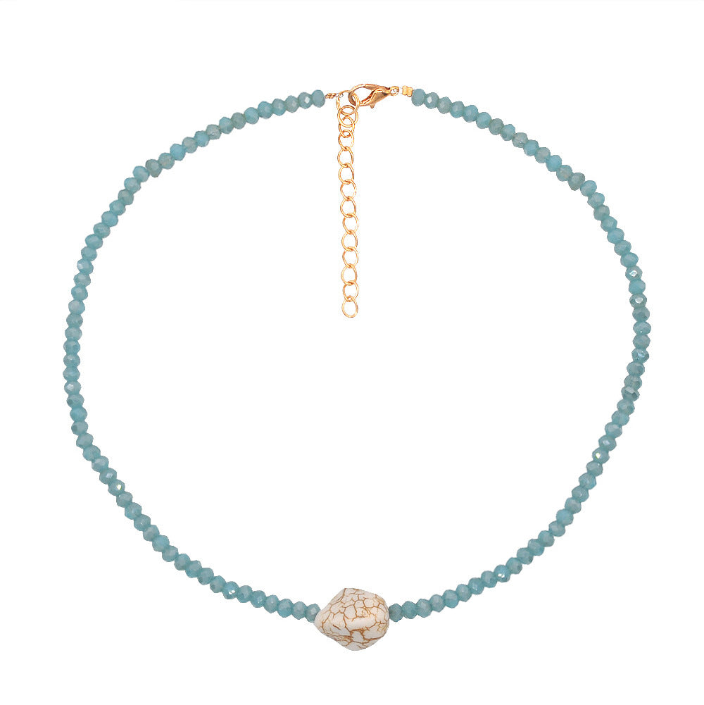 Collar De Clavícula De Perlas De Arroz Coloreado Al Por Mayor